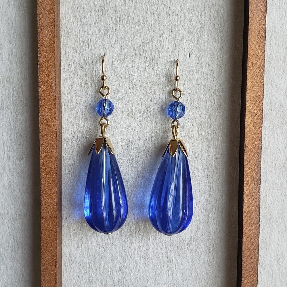Brilliant Blue Drop Earrings - Picture 2 of 3